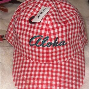 Aloha Red Checkered Kids Cap